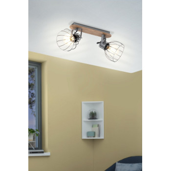 EGLO SAMBATELLO barna - ezüst LED spot lámpa (EG-98135) E27 2 izzós IP20