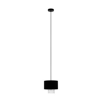 Eglo Sapuara fekete-átlátszó függesztett lámpa (EGL-39977) E27 1 izzós IP20