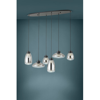 Eglo Sarnarra szürke-fekete LED függesztett lámpa (EG-390301) LED 6 izzós IP20