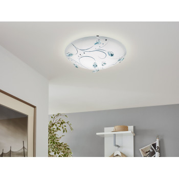 EGLO SORRENTA 1 fehér-fehér-átlátszó LED fali lámpa/mennyezeti lámpa (EG-95689) LED 3 izzós IP20