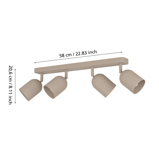 Eglo Tilston homokszínű mennyezeti spotlámpa (EG-44164) E14 4 izzós IP20