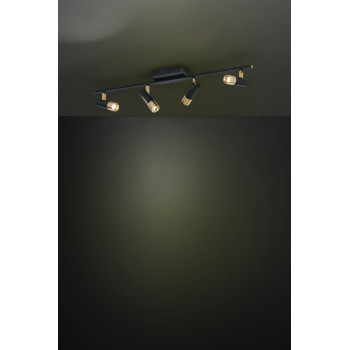 Eglo Tomares fekete-sárgaréz LED mennyezeti spotlámpa (EG-39147) LED 4 izzós IP20