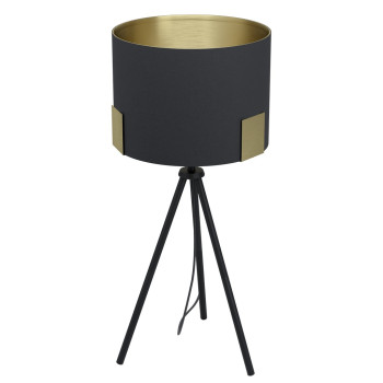 Eglo Tortola 1 fekete-sárgaréz asztali lámpa (EG-39965) E27 1 izzós IP20