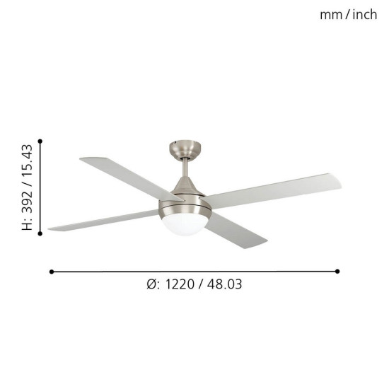 EGLO VARADERO ezüst mennyezeti csillár ventilátor (EG-35083) E27 2 izzós IP20