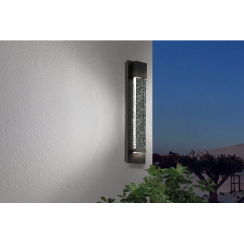 Eglo Villagrazia fekete-átlátszó LED kültéri fali lámpa (EG-98154) LED 1 izzós IP44