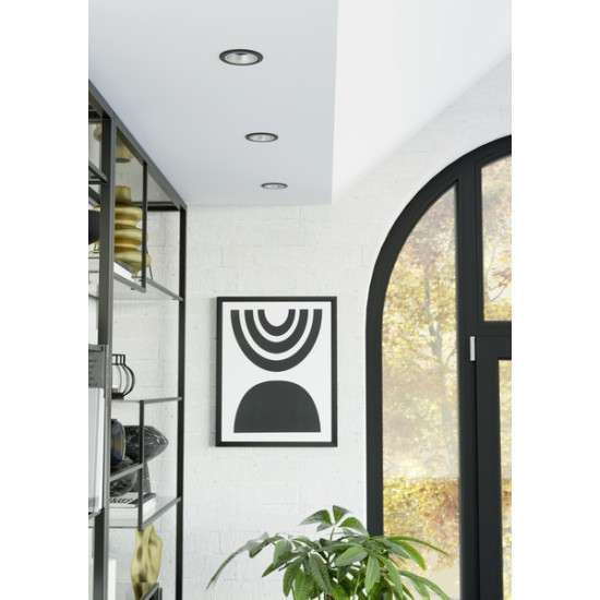 Eglo Yebra-Z fekete-ezüst LED mennyezetbe építhető lámpa (EG-902298) LED 1 izzós IP20