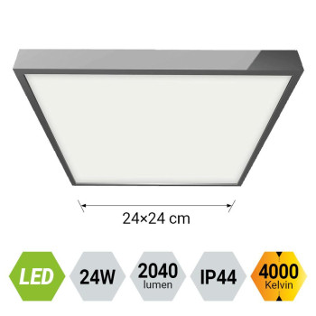 Emithor Lenys króm-fehér vízvédett LED mennyezeti lámpa (EMI-49031) LED 1 izzós IP44