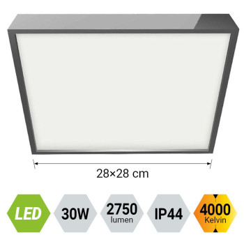 Emithor Lenys króm-fehér vízvédett LED mennyezeti lámpa (EMI-49053) LED 1 izzós IP44