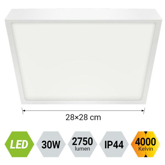 Emithor Lenys fehér vízvédett LED mennyezeti lámpa (EMI-49054) LED 1 izzós IP44