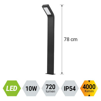 Emithor Soy fekete-fehér vízvédett LED kültéri állólámpa (PRE-65302) LED 1 izzós IP54