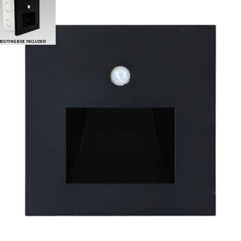 Emithor Step fekete-fehér LED mozgásérzékelős lépcsővilágító lámpa (EMI-70418) LED 1 izzós IP20