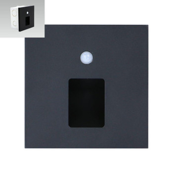 Emithor Step fekete-fehér LED mozgásérzékelős lépcsővilágító lámpa (EMI-70424) LED 1 izzós IP20
