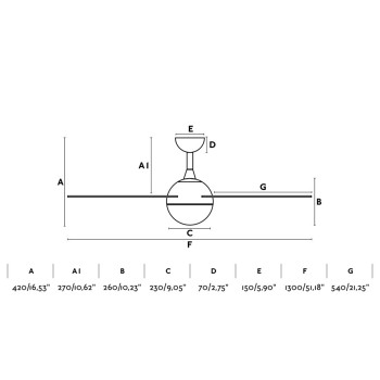 Faro Izaro L fehér-barna LED mennyezeti csillár ventilátor (FAR-33514) LED 1 izzós IP20