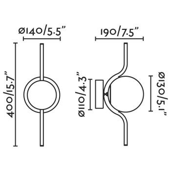 Faro Levita fekete-fehér LED fali lámpa (FAR-29695) LED 1 izzós IP20
