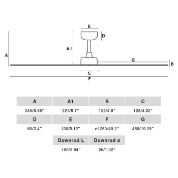 Faro Marine M fehér-barna fényforrás nélküli mennyezeti ventilátor (FAR-34274WP)   IP44