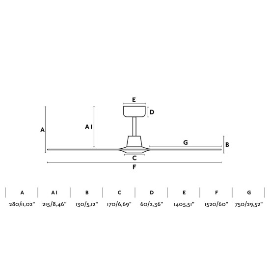 Faro Morea L barna fényforrás nélküli mennyezeti ventilátor (FAR-33511)   IP20