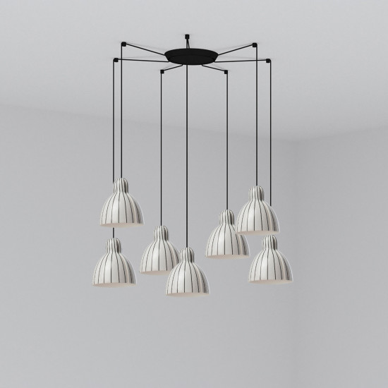 Faro Venice 160 fekete-fehér függesztett lámpa (FAR-64255-114-7L) E27 7 izzós IP20
