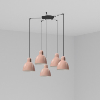 Faro Venice 200 fekete-pink függesztett lámpa (FAR-64255-126-5L) E27 5 izzós IP20