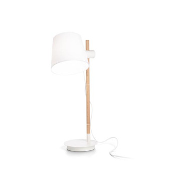 Ideal Lux Axel fehér-barna asztali lámpa (IDE-282091) E27 1 izzós IP20
