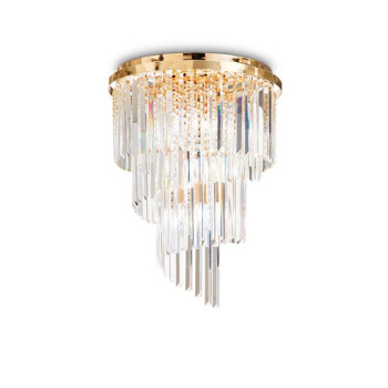 Ideal Lux Carlton arany-átlátszó kristály mennyezeti lámpa (IDE-213507) E14 12 izzós IP20
