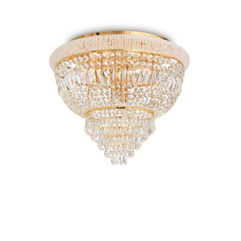Ideal Lux Dubai sárgaréz-átlátszó kristály mennyezeti lámpa (IDE-201016) E14  6 izzós IP20