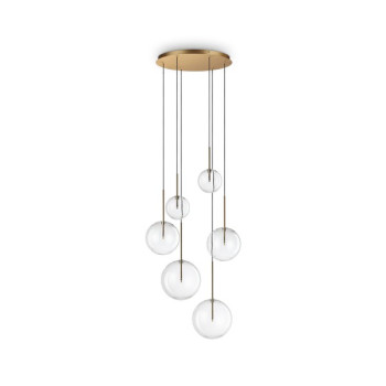 Ideal Lux Equinoxe sárgaréz-átlátszó csillár (IDE-317243) G4 6 izzós IP20