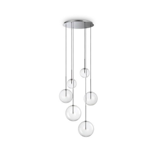 Ideal Lux Equinoxe króm-átlátszó csillár (IDE-317250) G4 6 izzós IP20