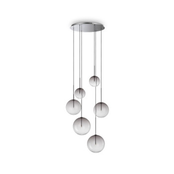 Ideal Lux Equinoxe króm-átlátszó csillár (IDE-345413) G4 6 izzós IP20
