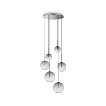 Ideal Lux Equinoxe króm-átlátszó csillár (IDE-345413) G4 6 izzós IP20