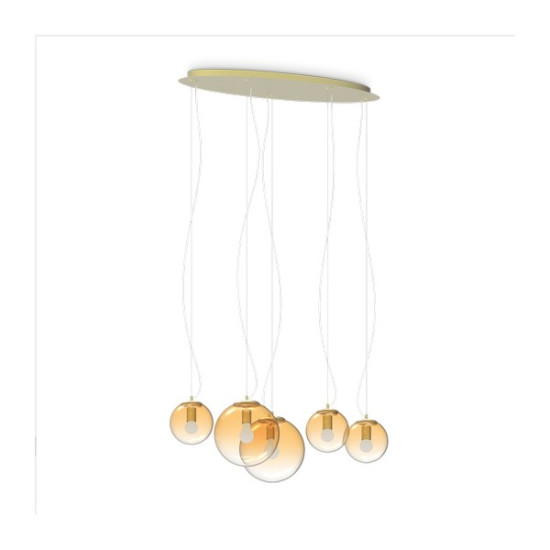 Ideal Lux Mapa Clear borostyán-króm függesztett lámpa (IDE-346588) E27 5 izzós IP20