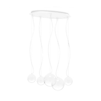 Ideal Lux Mapa Clear fehér-króm függesztett lámpa (IDE-346632) E27 5 izzós IP20