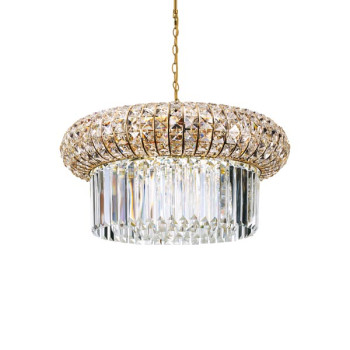 Ideal Lux Nabucco arany-átlátszó kristály függesztett lámpa (IDE-237794) E14 12 égős IP20
