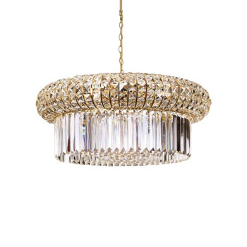Ideal Lux Nabucco arany-átlátszó kristály függesztett lámpa (IDE-237800) E14 16 égős IP20
