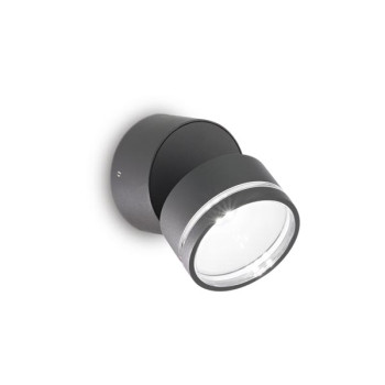 Ideal Lux Omega Round antracit LED kültéri mennyezeti lámpa/fali lámpa (IDE-285467) LED 1 izzós IP54