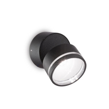 Ideal Lux Omega Round fekete LED kültéri mennyezeti lámpa/fali lámpa (IDE-285504) LED 1 izzós IP54