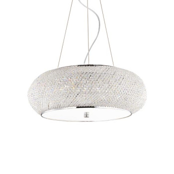 Ideal Lux Pashà arany-átlátszó kristály függesztett lámpa (IDE-082196) E14 10 égős IP20