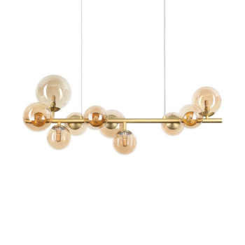 Ideal Lux Perlage sárgaréz-átlátszó függesztett lámpa (IDE-322766) G9 10 izzós IP20