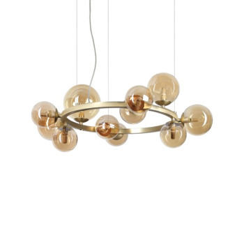 Ideal Lux Perlage sárgaréz-átlátszó függesztett lámpa (IDE-322773) G9 11 izzós IP20