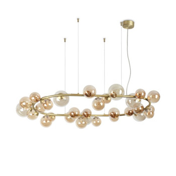 Ideal Lux Perlage sárgaréz-átlátszó függesztett lámpa (IDE-322780) G9 30 izzós IP20