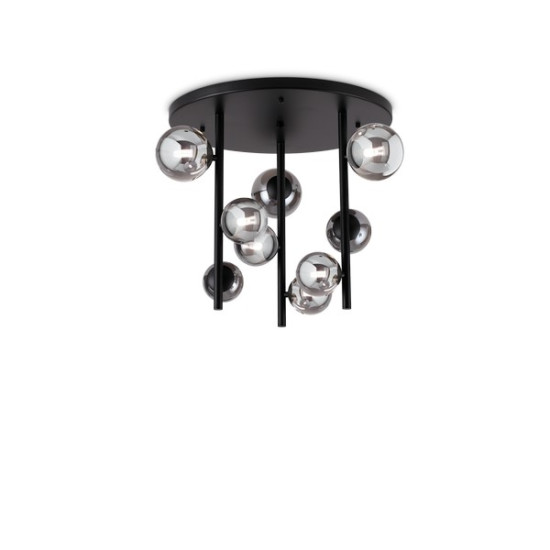 Ideal Lux Perlage fekete-átlátszó mennyezeti lámpa (IDE-328416) G9 9 izzós IP20