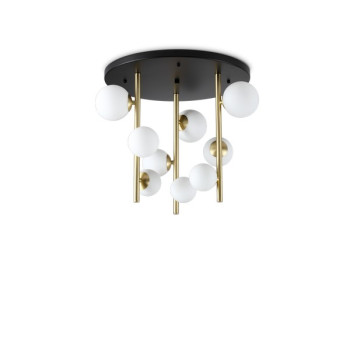 Ideal Lux Perlage sárgaréz-átlátszó mennyezeti lámpa (IDE-328423) LED 9 izzós IP20