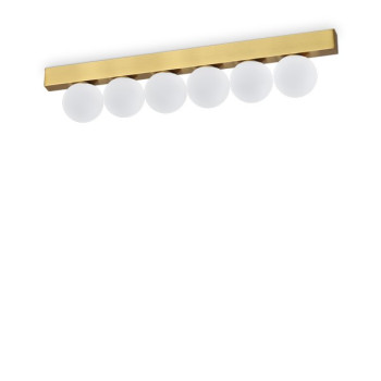 Ideal Lux Ping Pong sárgaréz-fehér LED mennyezeti lámpa (IDE-328263) LED 6 izzós IP20