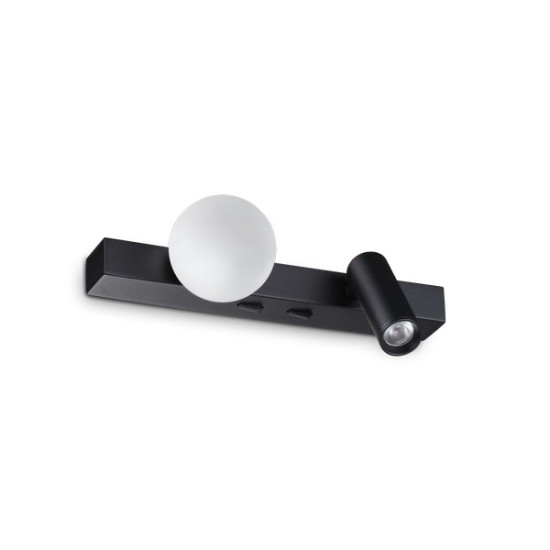Ideal Lux Ping Pong fekete-fehér LED fali lámpa (IDE-336664) LED 2 izzós IP20