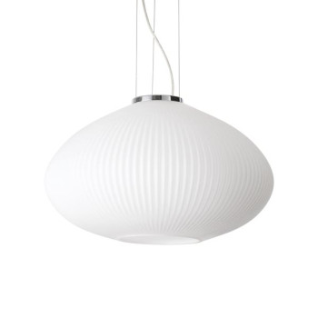 Ideal Lux Plissè fehér-króm függesztett lámpa (IDE-264523) E27 1 izzós IP20