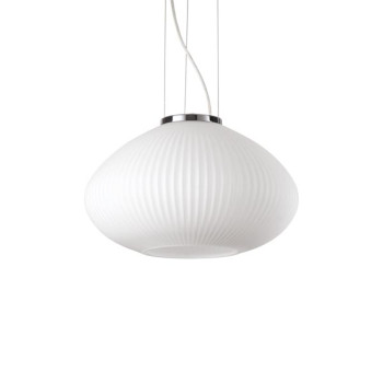 Ideal Lux Plissè fehér-króm függesztett lámpa (IDE-285184) E27 1 izzós IP20