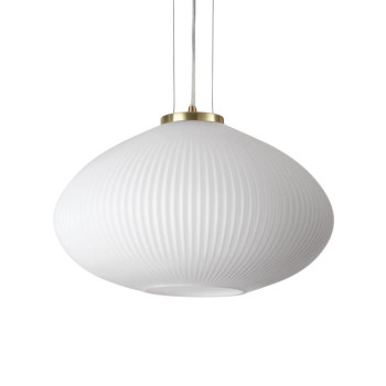 Ideal Lux Plissè fehér-sárgaréz függesztett lámpa (IDE-285191) E27 1 izzós IP20