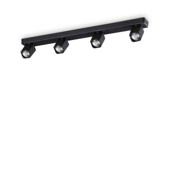 Ideal Lux Rudy fekete mennyezeti spotlámpa (IDE-321523) GU10 4 izzós IP20