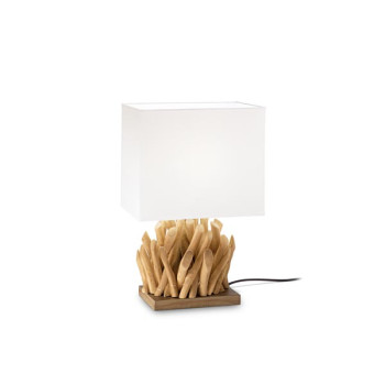 Ideal Lux Snell fehér-barna asztali lámpa (IDE-201382) E27 1 izzós IP20