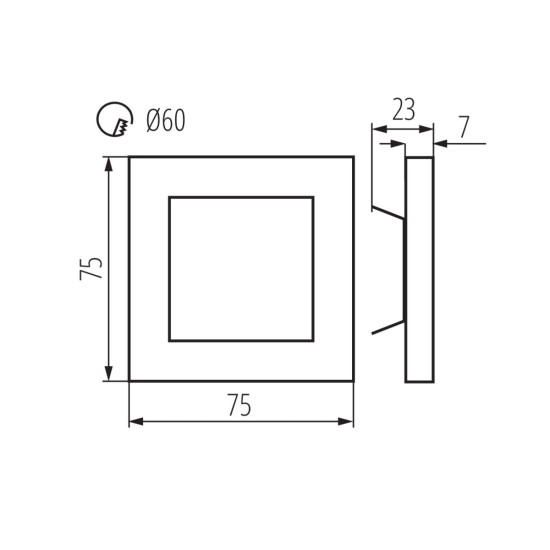 Kanlux Apus fehér LED lépcsővilágító lámpa (KAN-27378) LED 1 izzós IP20