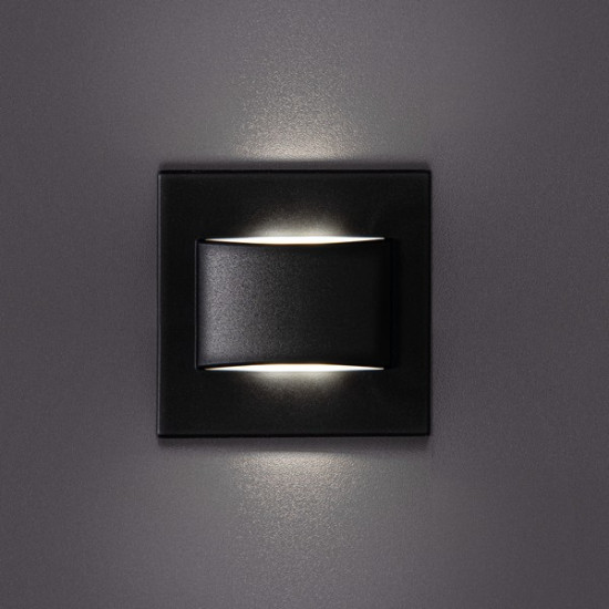 Kanlux Erinus LL fekete LED lépcsővilágító lámpa (KAN-33337) LED 1 izzós IP20